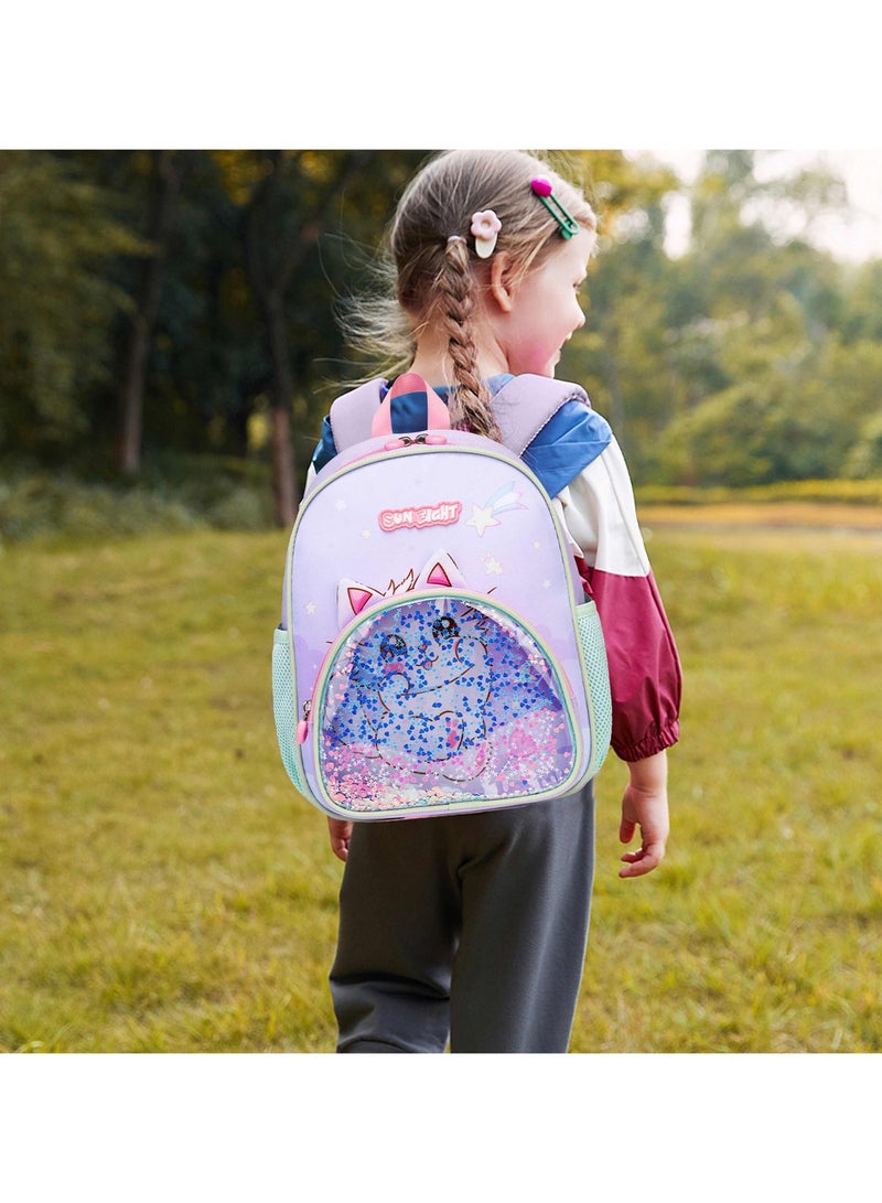 SUN EIGHT Premium Kids Backpack Water Resistant Light Weight Multifunctional Preschool Toddler Bag for Girls and Boys, SE22179, Purple - Image 2